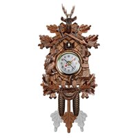 DERCLIVE Handcraft Wood Cuckoo Clock House Tree Style Wall Clock Art Vintage Home Decor-301