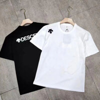 Descente Mới Rời Cổ Tròn Nam Nữ Thể Thao Ngắn Tay Áo Thun Nữ Phổ Biến Nửa Tay