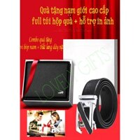 Design 2024 Quà tặng nam giới full túi hộp + thiệp + hỗ trợ in ảnh Combo thắt lưng dây nịt + ví bóp nam phong cách