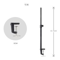 Desk Mounting Stand, 17.7-28.3 inch Adjustable Tabletop Light Stand for Ring Light, Video Light, DSLR, Action Camera - A