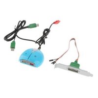 Desktop Computer  off Reset Button Switch with Dual USB Blue