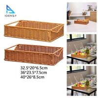 Dệt Dao Kéo Giỏ Giả Mây Bạc Khay Dệt Bánh Mì Giỏ Cho Nhà Bếp Để Bàn Tủ Kệ Rau Củ