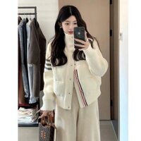 Dệt Kim Khâu lông vũ Áo khoác nữ ngắn