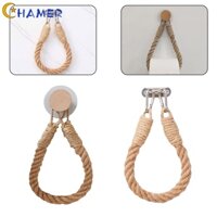 Dệt mộc mạc Dây gai dầu Treo khăn khách sạn Giá đỡ cuộn gắn trên nhà vệ sinh [chamer]
