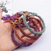 Dệt Tay Phong Cách Dân Tộc Vòng Tay Dây Ngô Nút Thắt Tay Dây Tự Làm Treo Mặt Dây Chuyền Rửa Tay Sợi Cotton Tua Rua Vòng Tay20250320