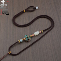 Dệt tay tốt lành Nút thắt Mặt dây chuyền Dây buộc Pha lê Hetian Ngọc bích Mặt dây chuyền Dây buộc Khóa an toàn Mặt dây chuyền ngọc bích Vòng cổ Dây20250225