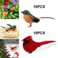 Devoko Bộ 10 Chú Chim Giả Gắn Lông Vũ Trang Trí Sân Vườn
