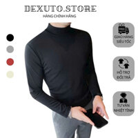 [DEXUTO] Áo Giữ Nhiệt Nam Áo Thun Nam Tay Dài Có Cổ Cao Thu Đông Giữ Ấm Thể Thao Cao Cấp THUN NỈ TĂM