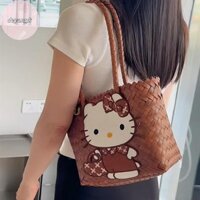 Deyangk Hoạt Hình Dễ Thương Túi Dệt Tay Đi Lại Túi Nữ Hoạt Hình Giỏ Rau Túi Trẻ Em Ngày Lễ Túi Xách VN