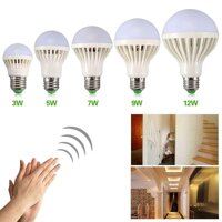 Deyln_LED âm thanh/thoại cảm biến ánh sáng E27 220 V bóng đèn LED 9 W trắng tự động thông minh hồng ngoại cảm biến ánh sáng