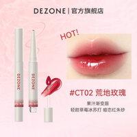 DEZONE Son dưỡng có màu Bút kẻ viền môi 2 đầu Lâu trôi Chống nước Watery Glow Lip Glaze & Soft Mist Lip Liner Pen 2-IN-1 2.5g