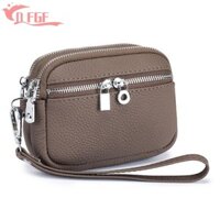 Dfgf Da Bò Ví Đựng Tiền Xu, Thẻ Màu Trơn Chìa Khóa Ví Da Thật, Dây Đa Năng Hàng Đầu Son Môi Tai Nghe Mini Túi Ly Hợp Nam Nữ