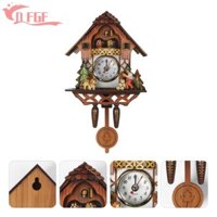 Dfgf Đồng hồ cổ điển con lắc gỗ, Tháp rừng Đồng hồ treo tường bằng gỗ im lặng, Nghệ thuật thủ công bằng gỗ cổ điển 3D Chiming Đồng hồ phòng ngủ