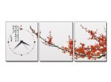 Tranh đồng hồ Đào hoa đỏ Suemall DC140112