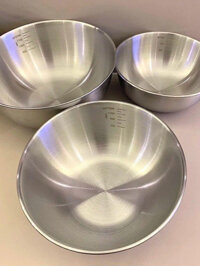 【DFSFUFYHUI】 Bộ 3 thau chia vạch, bát âu trộn bột trộn salad inox 304 size lớn có vạch chia 17-19.5
