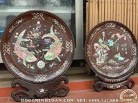 DG7 Đĩa phong thủy khảm lý ngư vọng nguyệt ( Anh Thịnh, Thái Bình )