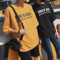 DGD Áo thun unisex tay lỡ vai rộng, street style hot bảng xếp hạng Local Brand hàn quốc, Màu vàng và đen bắt mắt 1 5