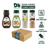 Dh Foods combo hộp gia vị muối sốt: 1 muối tôm tây ninh, 1 muối tiêu lá chanh, 1 muối ớt chanh, 1 sốt ướp thịt nướng bbq