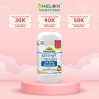 DHA cho bé Nature's Way Kids Smart Bursts DHA 300mg Triple Strength vị cam 50 viên - Melon Babycare