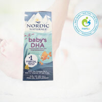 DHA dạng giọt kèm vitamin D3 (60ml) hỗ trợ bổ sung omega 3, vitamin D cho bé từ sơ sinh Nordic Naturals Baby's DHA, Mỹ