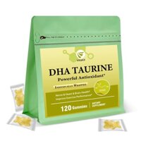 Dha Taurine Gummies 1000mg, Không Đường cho Người Lớn & Trẻ Em, 1 trong 20 axit amin, Tăng cường miễn dịch, thần kinh, Nhận thức, Trái tim, Sức khỏe mắt, Hiệu suất tập thể dục