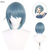 [Dhin] Anime Puella Magi Madoka Magica Miki Sayaka Cosplay Tóc Giả 40cm Xanh Xám Tóc Ngắn Chịu Nhiệt Tổng Hợp Tóc Giả COD