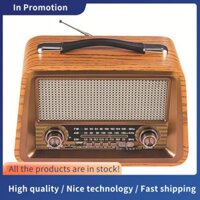 Di Động Bằng Gỗ Retro Radio Không Dây Loa Bluetooth HIFI Stereo AM / FM Radio Player USB TF AUX MP3