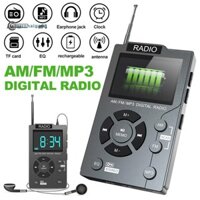 Di Động Mini Radio Nhựa Bỏ Túi AM FM Kỹ Thuật Số Radio Thu Thẻ TF Máy Nghe Nhạc MP3