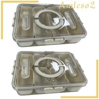 Di Động Và Tay Cầm Khay Trái Cây Và Rau Có Thể Tái Sử Dụng Đĩa Chia Có Thể Tháo Rời Để Đi Bộ Đường Dài Bánh Quy Đảng Hạt Chip