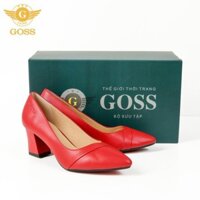 ⭐Đi Là MÊ⭐Giày cao gót nữ mũi nhọn đế vuông 5cm - Giày cao gót da mềm cao cấp GOSS11