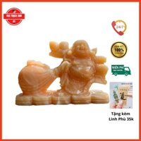 Di Lặc Kéo Bao Tiên Đá Hoàng Long 20 x 15cm nặng 2,5kg ⚡FREESHIP + QUÀ⚡ Trang Trí Phong Thủy, Để Bàn,...