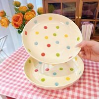 Đĩa Ăn Bằng Gốm Tròn Dim Sum Đĩa Salad Pasta Đĩa Bánh Bao Đĩa Ăn Nhẹ Đĩa