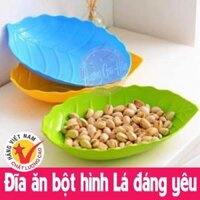 Đĩa ăn bột hình lá đáng yêu, kích thước 13cm x 18cm - Bé Xinh Gái