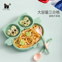 Đĩa ăn cho bé có cốc hút, đĩa silicone cấp thực phẩm, đĩa tập ăn cho bé, đĩa chia ngăn, đĩa chống rơi cho trẻ em