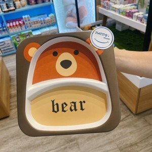 Đĩa ăn dặm chia 2 ngăn từ tre Bamboo kháng khuẩn cho bé Royal care D7006