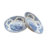 Đĩa ăn sâu lòng bằng sứ men lam cao cấp Castle (JB Vajilla Old Britain Castle Rosa Blue Dip Soup Plate 8.5inch)