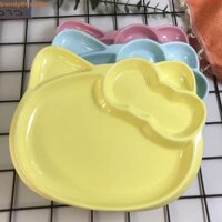 Đĩa ăn tối bằng gốm DADIGOL, Đĩa Salad hình mèo tinh tế Kitty Cat, Hộp đựng thực phẩm Khay chia đồ ăn nhẹ màu trơn chống trượt dễ thương dành cho học sinh