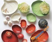 Đĩa bắp cải, đĩa cà chua size to, size nhỏ của Le Creuset