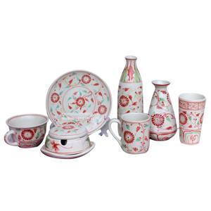 Đĩa Bát Tràng Tam Thái vẽ Cúc Đỏ