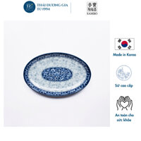 Đĩa bầu dục 23cm sứ hoa văn cao cấp Hàn Quốc Sambo MD-039