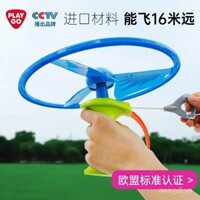 Đĩa bay xoay PLAY GO, chuồn chuồn tre kéo dây, đồ chơi ngoài trời cho trẻ em gái và trai
