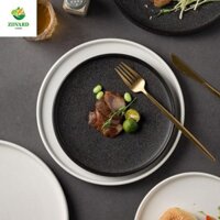 Đĩa bít tết AEROT, Món ăn phương Tây có thể tái sử dụng phẳng, Bộ đồ ăn bằng gốm bền đa chức năng Khay tráng miệng Nhà hàng
