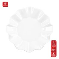 Đĩa bô đê Sứ Long Phương - Đĩa sứ trắng viền gợn sóng - Từ 7inch đến 12.5inch