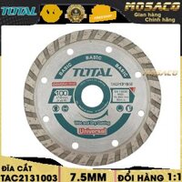 Đĩa cắt gạch có phủ hợp kim nhân tạo TOTAL TAC2131003 kích thước 100mm - 230mm. Đá cắt gạch Total kích thước 16mm đến 22mm chiều rộng lưỡi  75mm (100/T) được đóng gói cẩn thận tuổi thọ cao bảo hành 6 tháng- MOSACO