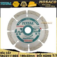 Đĩa cắt gạch khô có phủ hợp kim nhân tạo TOTAL TAC2111803 kích thước từ 180mm đến 230mm. Đá cắt TOTAL chiều rộng lưỡi 7.5mm rắn chắc được phủ lớp hợp kim nhân tạo có độ bền cao - MOSACO