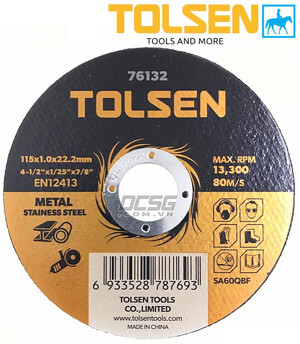 Đĩa cắt sắt và inox mỏng 115mm Tolsen 76132
