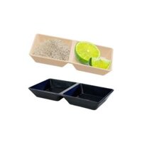 Dĩa chấm phíp vuông 2 ngăn nhựa VIỆT NHẬT 1220 - Đựng muối tiêu chanh, nước mắm