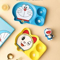 Đĩa chia Doraemon, đĩa ngăn hoạt hình cho trẻ em, đồ dùng gốm sáng tạo mới dễ thương, đĩa ăn sáng ZXT4