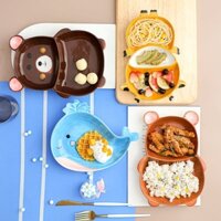 Đĩa chia ngăn hình các bé động vật siêu cưng - Gốm sứ cao cấp - Đĩa ăn dặm