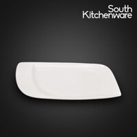 Dĩa chữ nhật 1 vành 27.5x16.5cm Anh Vũ Lys Trắng Ngà sứ tráng men cao cấp Minh Long